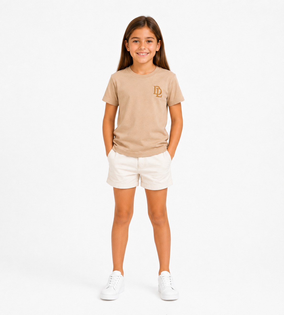 Girls Short Sleeve T-Shirt Tan