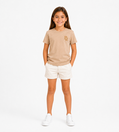 Girls Short Sleeve T-Shirt Tan